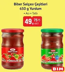 YURDUM BİBER SALÇASI ÇEŞİTLERİ ACI-TATLI 650 G